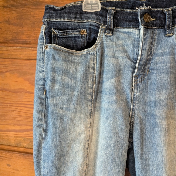 Soho Blue Skinny Jeans with Vintage Fading - Picture 3 of 12